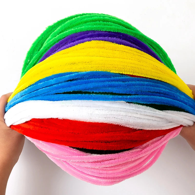 50PCS 30cm Chenille Stems Pipe Cleaners Kids Plush Educational Toy Colorful Pipe