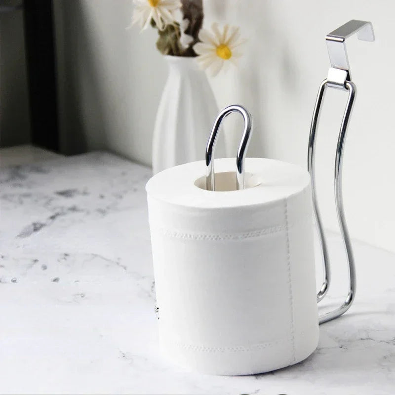 Toilet Paper Holder Self Adhesive Wall Mount No Punching Tissue Towel Roll Dispenser
