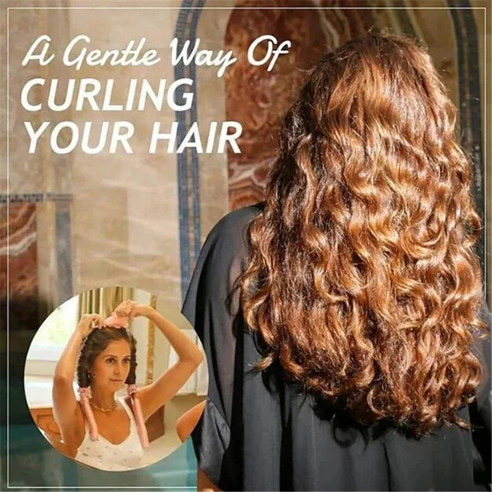 Heatless Curling Rod Headband No Heat Silk Curls Ribbon Hair Rollers Sleeping Soft Headband