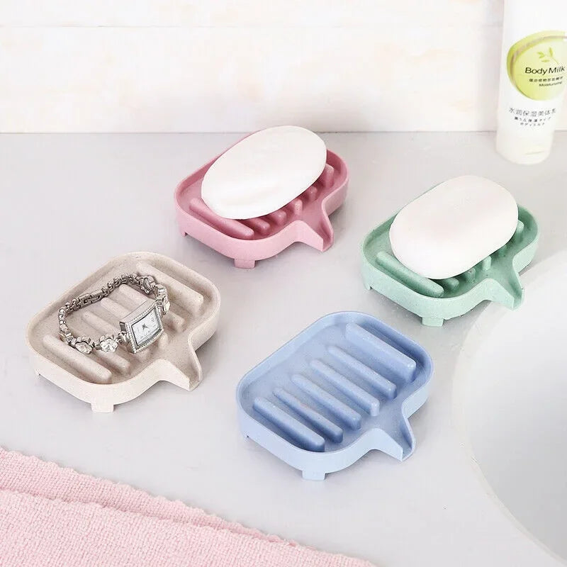 Bathroom Soap Dish Bath Storage Box Drain Tray Holder Soaps Holder for Bathroom Toilet