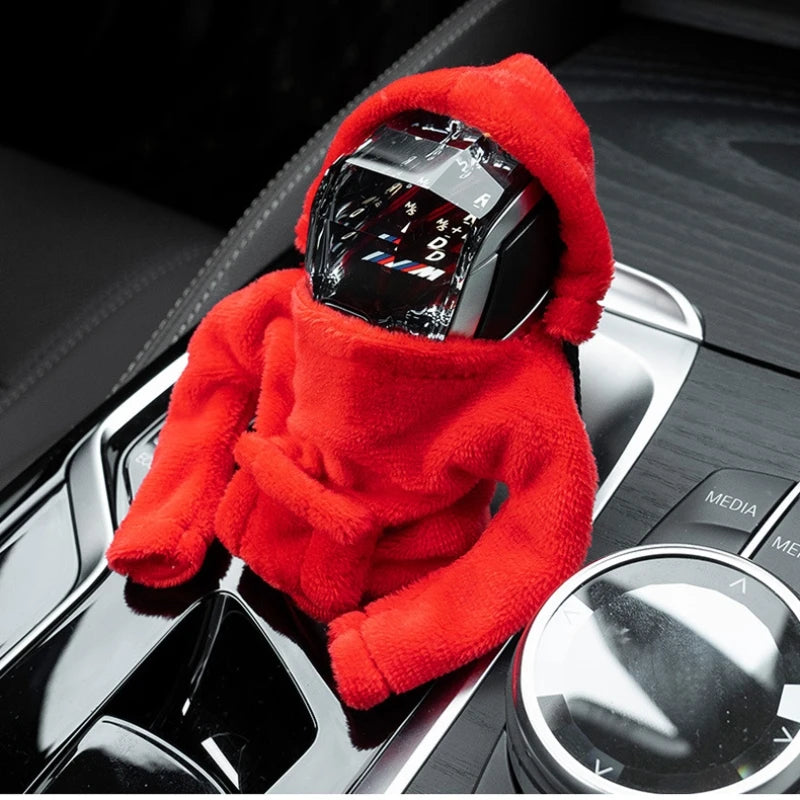 Fashion Mini Hooded Hoodie for Car Shift Lever, Polyester Pullover Headwear, Fit Interior Accessories