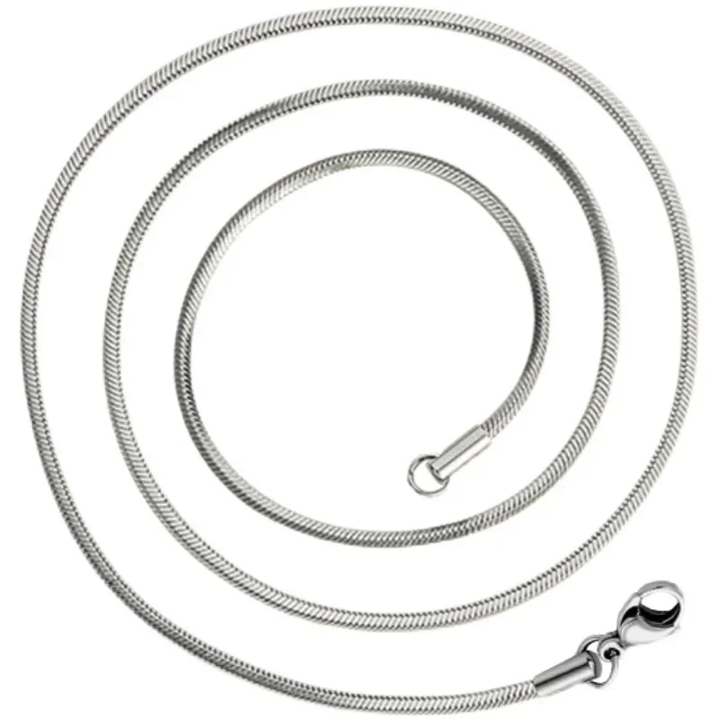 Punk Hip-hop 2MM Snake Link Chain 925 sterling silver Necklace for Men Women Silver Male