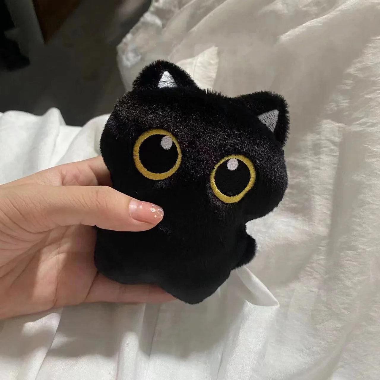 10cm Cute Black Cat plush toy Doll Small Pendant Cuddly Pillow Cushion Ins Black Cat Plush Toy