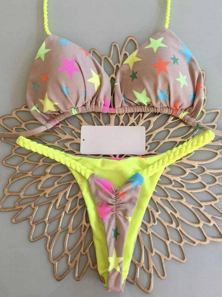 Bikini High Waist Swimsuit Sexy Thong Bikini Set Zebra Print Women Brazilian Swimwear