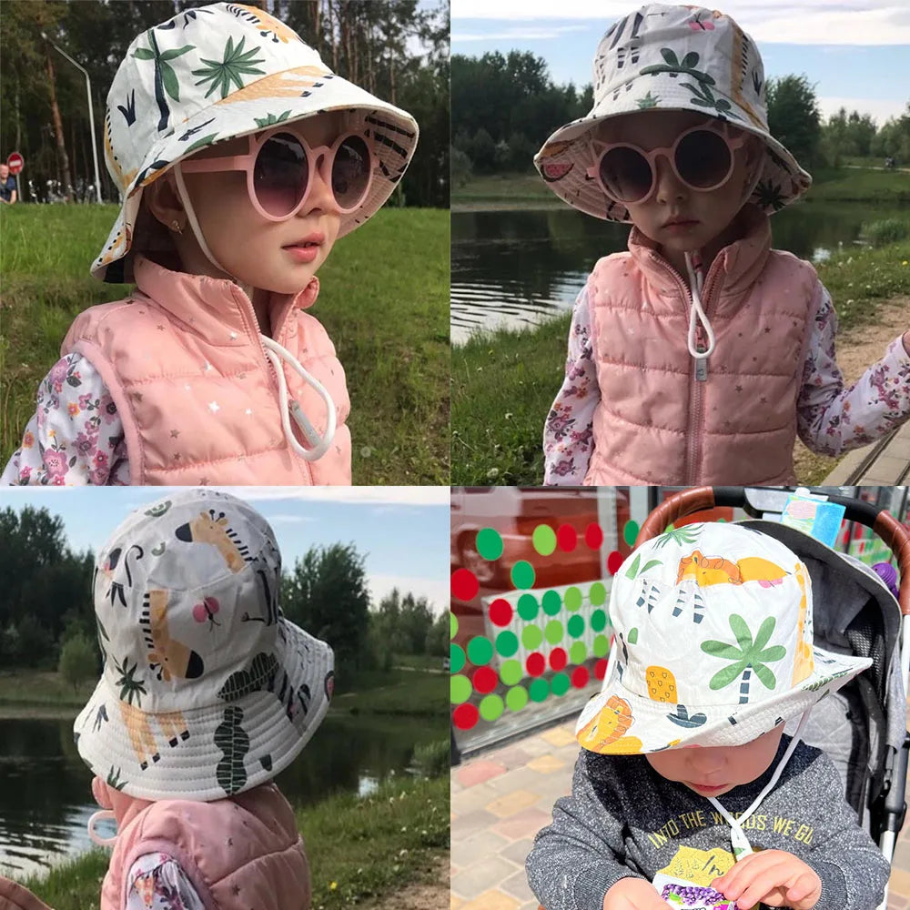 Summer Panama Baby Girls Hat Autumn Cartoon Boys Fisherman Hat Baby Sun Hat Outdoor