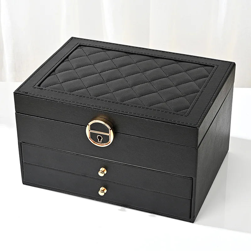 Large Jewelry Storage Box Multi-Layer Organizer For Jewelry Necklace Earring
