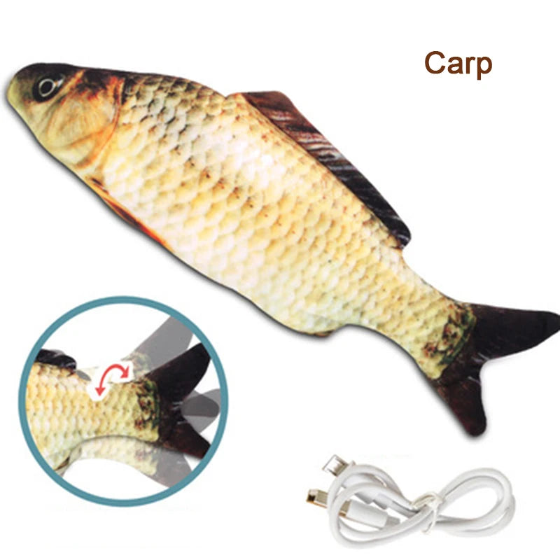 Pet Cat Pet Dog Soft Plush Toy USB Charging Simulation Fish Interactive Training Grinding