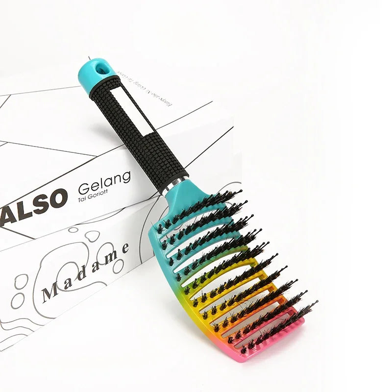 Magic Demelant Brush Bristle Nylon Massage Hairbrush Wet Curly Anti-Static Hair Brush