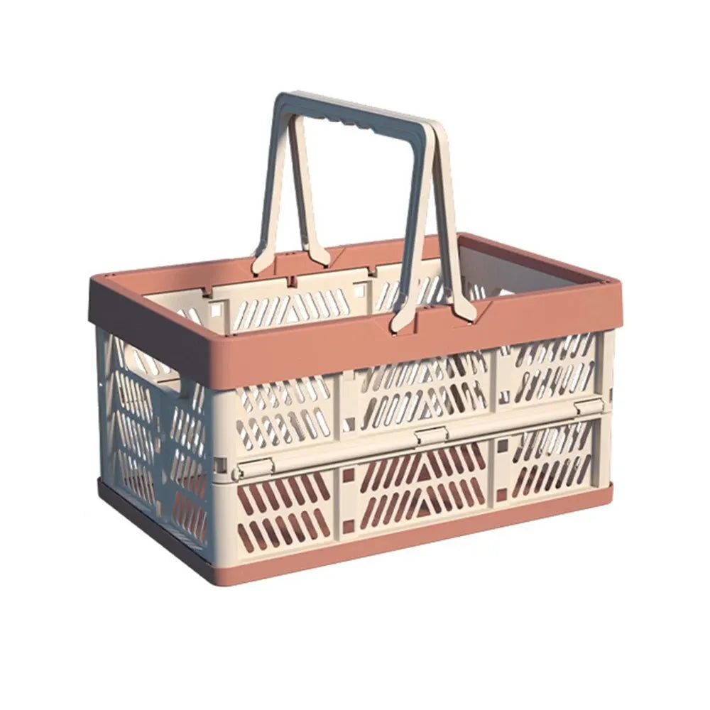 1pc Folding Portable Fruit And Vegetable Storage Basket Sundry Arrangement Thickened Plastic