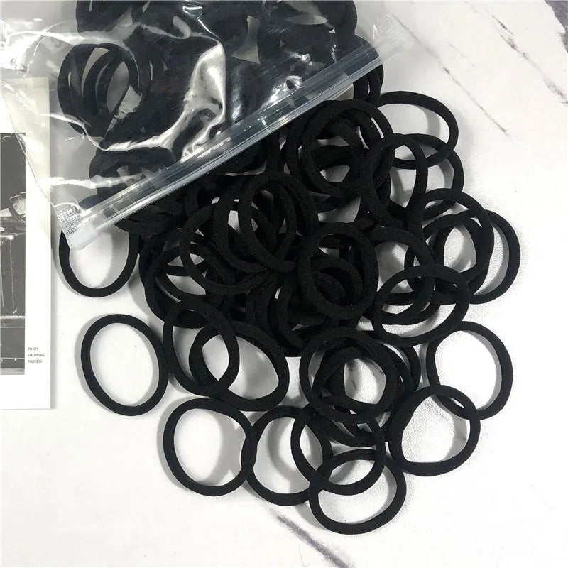 50PCS/100PCS Set Hair Bands for Women Girl Basic Rubber Ties Ropes 4cm