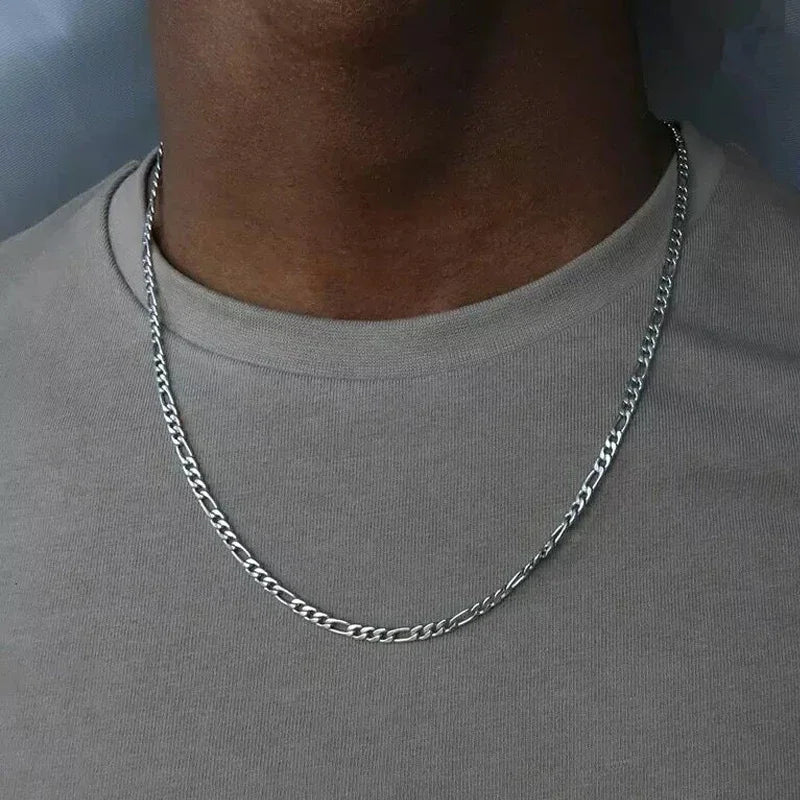 40-75cm 925 Silver 4mm Figaro Chain Necklace For Women Men Long Necklace Hip Hop Jewelry