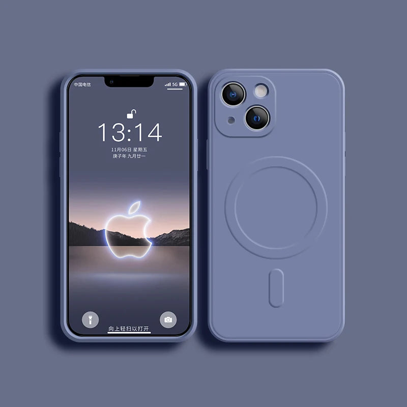 Magsafe Magnetic Wireless Charging Soft Liquid Silicone Phone Case Back Cover