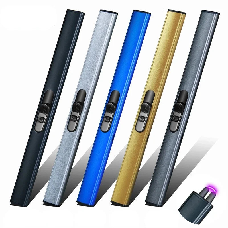 Outdoor BBQ USB Arc Lighter Rechargeable Long Kitchen Gas Stove Lighter Windproof Plasma