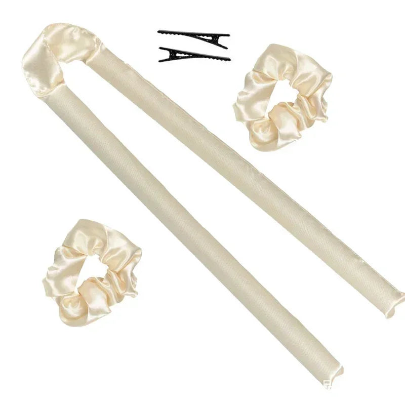 Heatless Curling Rod Headband No Heat Silk Curls Ribbon Hair Rollers Sleeping Soft Headband
