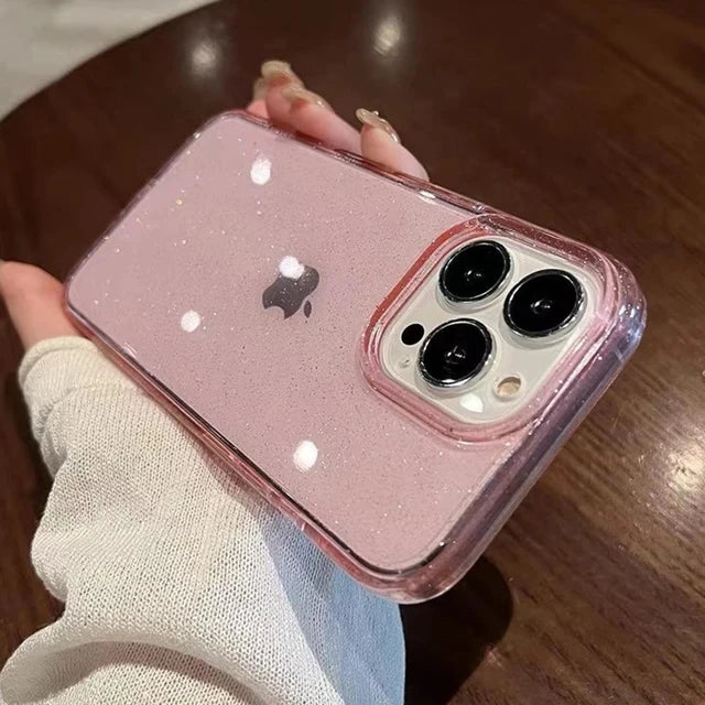 Luxury Bling Glitter Clear Phone Case For iPhone Shockproof Transparent Soft Cover