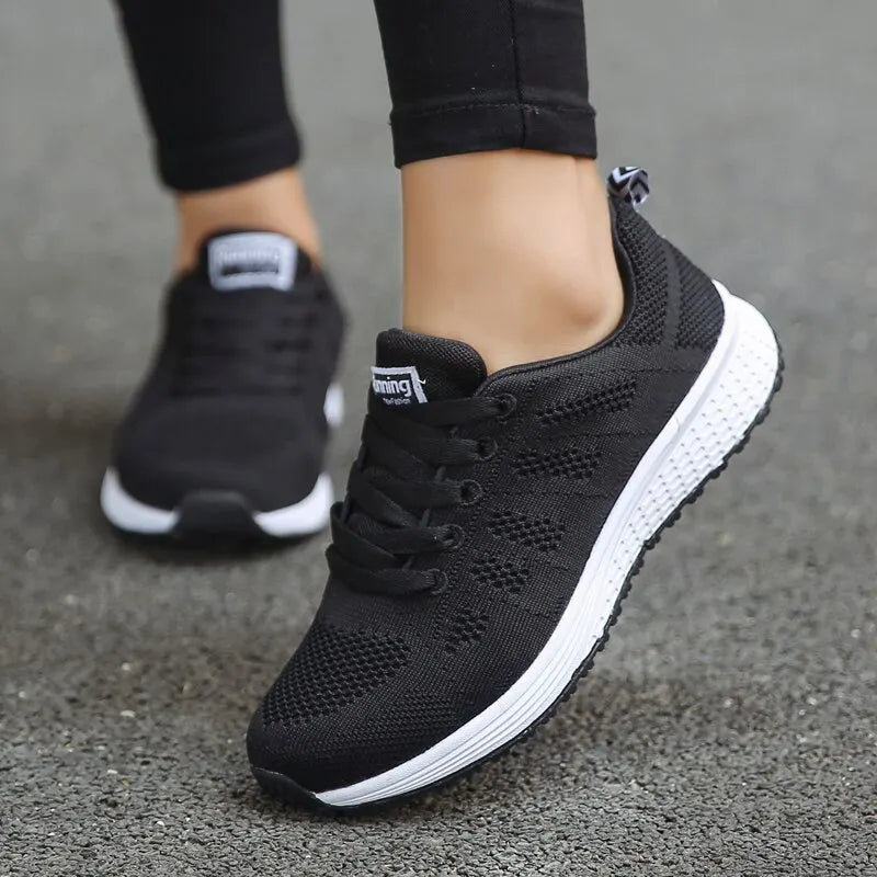 Women Casual Shoes Fashion Breathable Walking Mesh FlatShoesSneaker Female