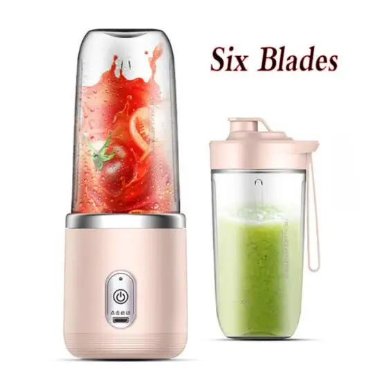 Portable Fruit Juice Blenders Summer Personal Electric Mini Bottle Home USB 6 Blades Juicer