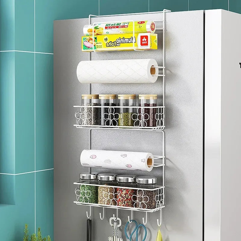Kitchen Organizer Side Shelf Fridge Wall Hanger Storage Rack Bottle Refrigerator Shelf Spice