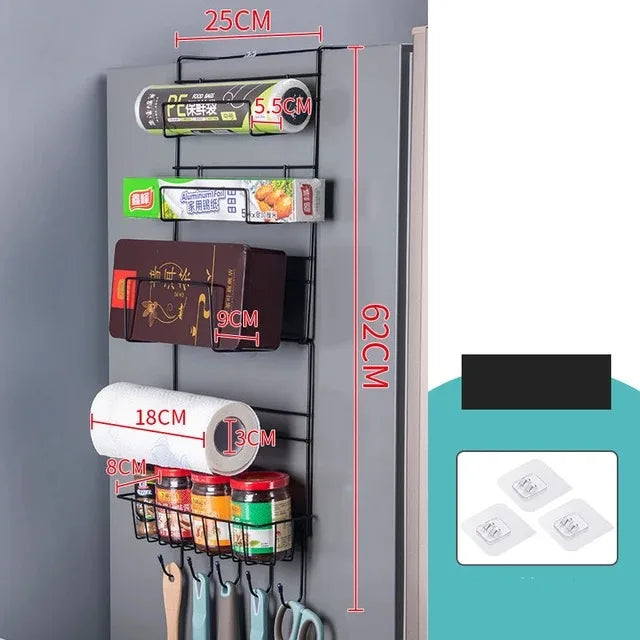 Kitchen Organizer Side Shelf Fridge Wall Hanger Storage Rack Bottle Refrigerator Shelf Spice