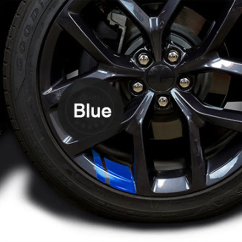 6Pcs Car Sticker Reflective Wheel Hub Decals Resistant Cover Exterior Accessory Car Decor