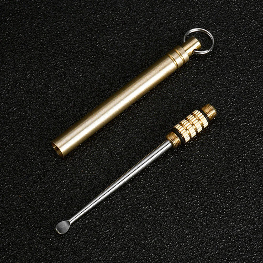 Storage Titanium Alloy Ear Spoon Plugs Brass Cleaner Earwax Digging Tools Spoon
