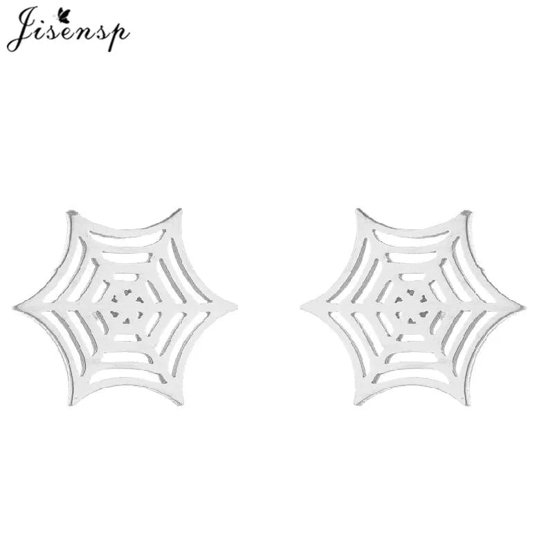 Hiphop Punk Spider Earings Fashion Women Jewelry Small Spider Web Stud Earrings Men