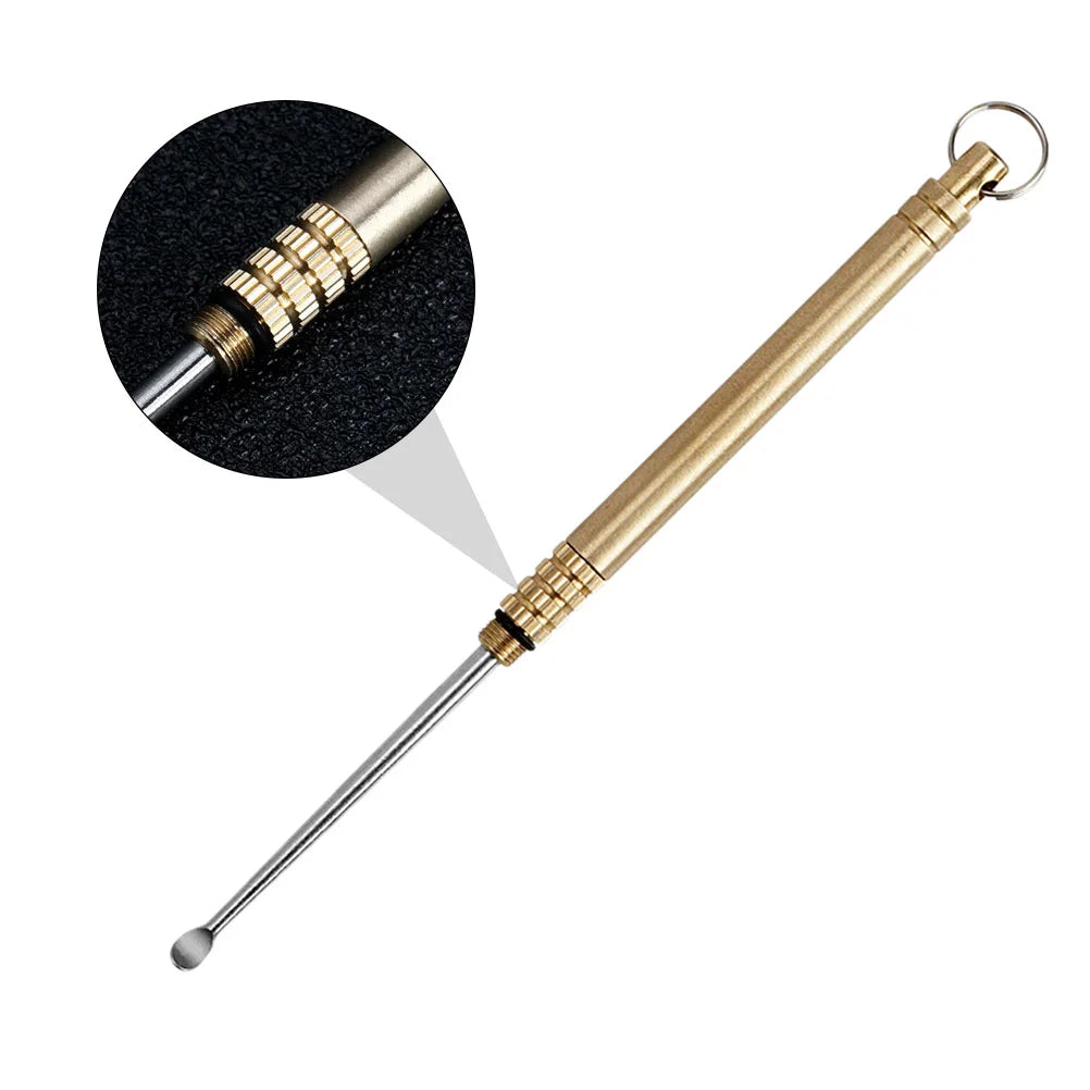 Storage Titanium Alloy Ear Spoon Plugs Brass Cleaner Earwax Digging Tools Spoon