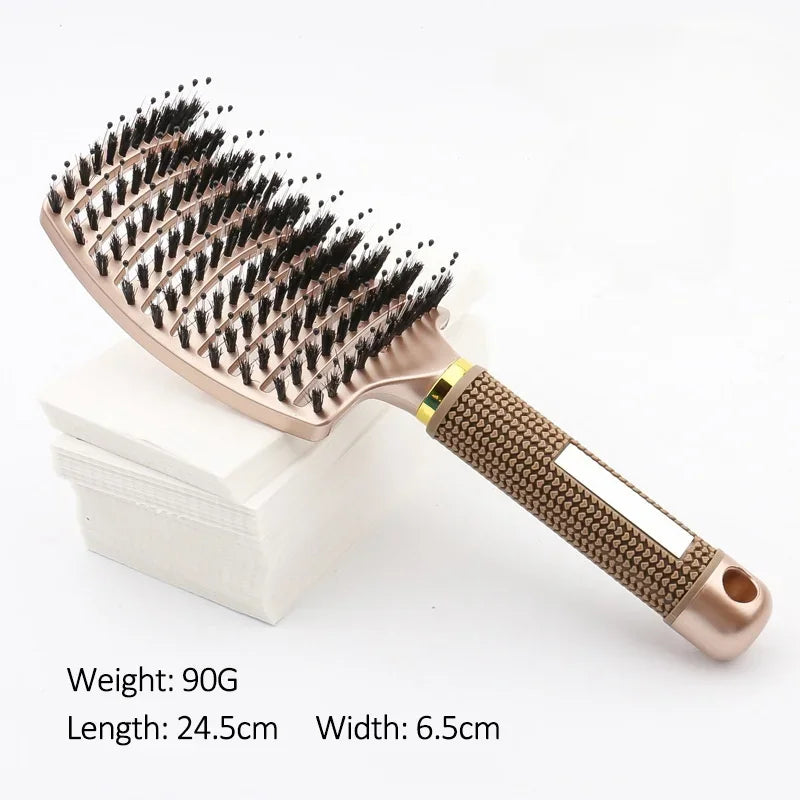 Magic Demelant Brush Bristle Nylon Massage Hairbrush Wet Curly Anti-Static Hair Brush
