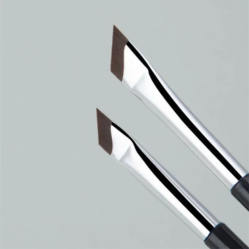 2pcs Angled Blade Eyeliner Brush Ultra Thin Fine Eyebrow Brush Flat Sickle