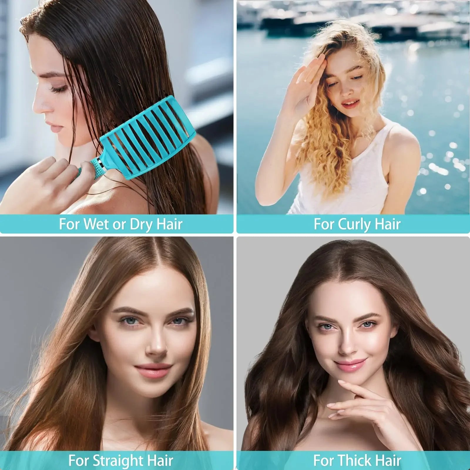 Magic Demelant Brush Bristle Nylon Massage Hairbrush Wet Curly Anti-Static Hair Brush