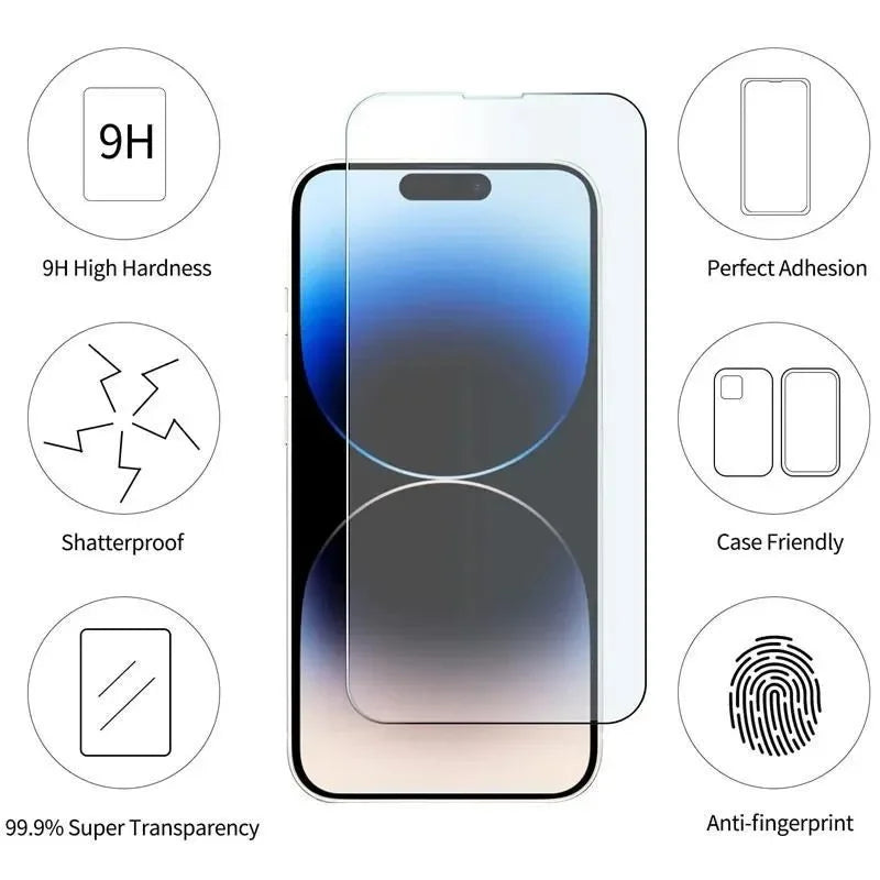 5PCS Tempered Glass for iPhone Screen Protector