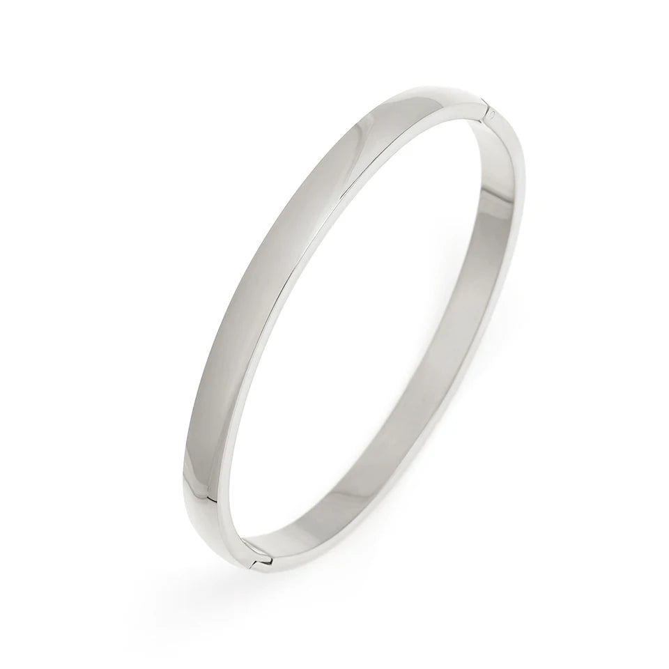 New Fashion 4mm/6mm/8mm Stainless Steel Bracelet Bangle For women's Couples Matching