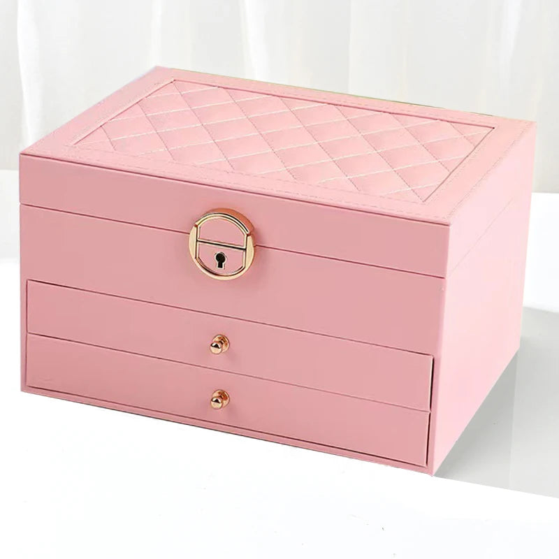 Large Jewelry Storage Box Multi-Layer Organizer For Jewelry Necklace Earring