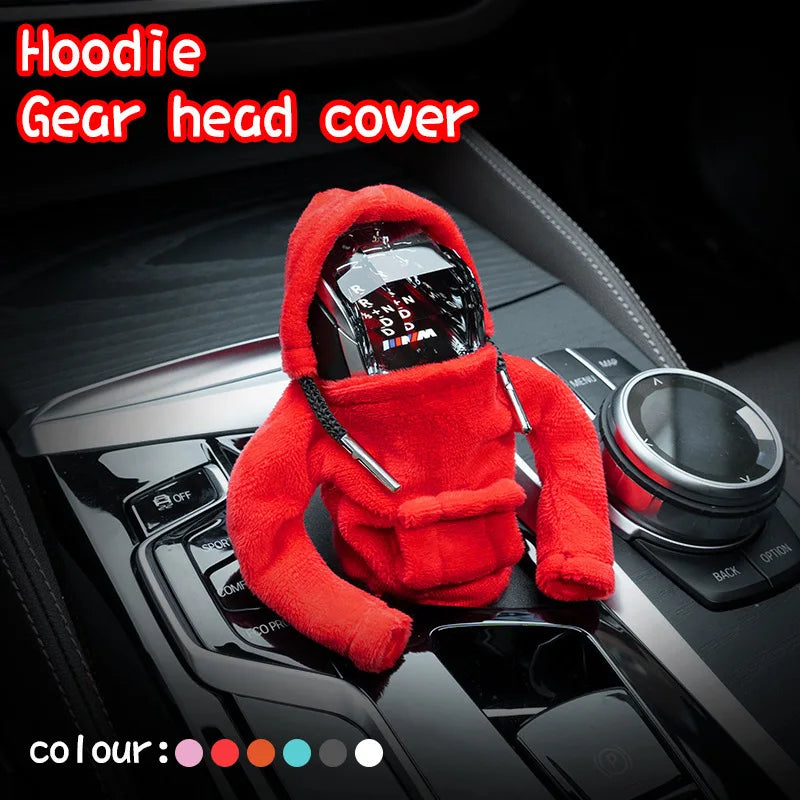 Fashion Mini Hooded Hoodie for Car Shift Lever, Polyester Pullover Headwear, Fit Interior Accessories