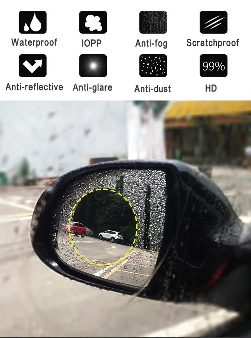 2X Car Mirror Rain-proof Film Car Rearview Mirror Waterproof Film Window Glass Anti-Fog
