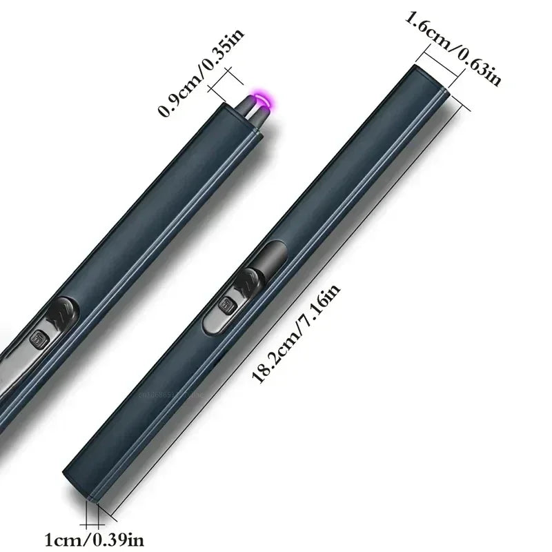 Outdoor BBQ USB Arc Lighter Rechargeable Long Kitchen Gas Stove Lighter Windproof Plasma