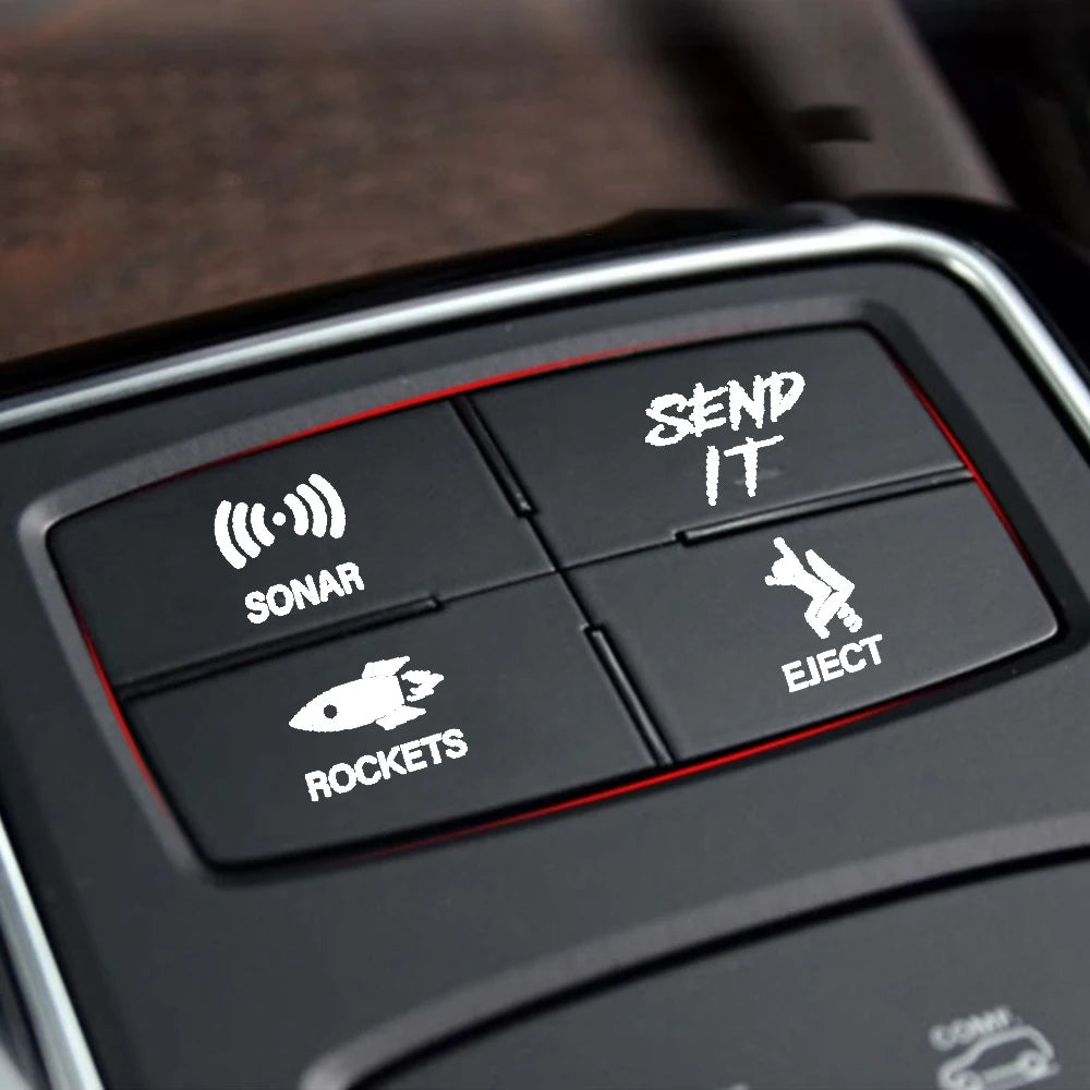 15pcs/Set Creative Car Switch Button Stickers Dashboard Console Label Decals