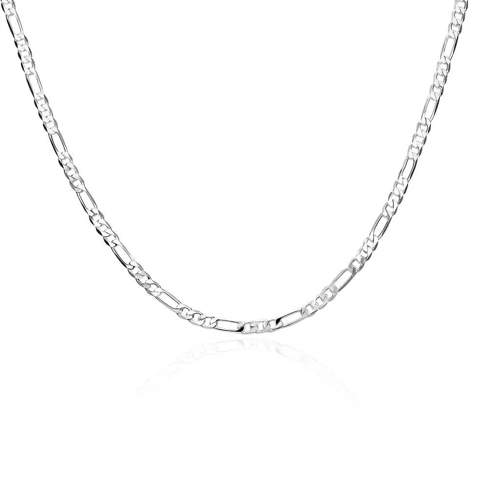 40-75cm 925 Silver 4mm Figaro Chain Necklace For Women Men Long Necklace Hip Hop Jewelry