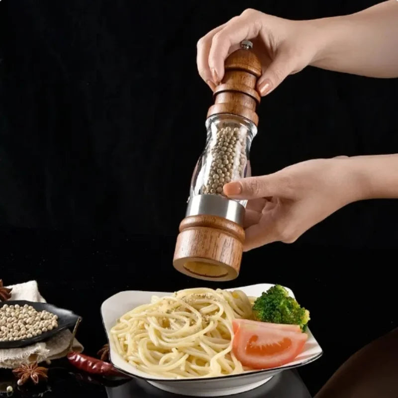 Pepper grinder Multi-functional Hand grinder Sea salt pepper solid wood kitchen seasoning tool