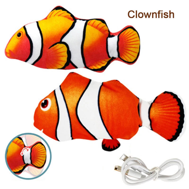 Pet Cat Pet Dog Soft Plush Toy USB Charging Simulation Fish Interactive Training Grinding
