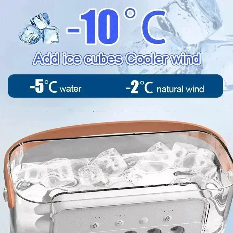 3 In 1 Portable Humidifier Fan Mini Air Conditioners USB Mini fan LED Night Light Water Mist