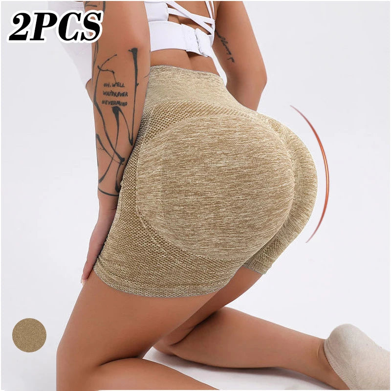 Women Yoga Shorts High Waist Workout Shorts Fitness Yoga Lift Butt Fitness Ladies Yoga Gym