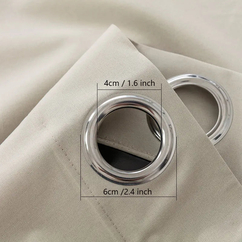 1PC Blackout Curtains With Black TPU Interlining Thin and Light Drapery Panel for Bedroom