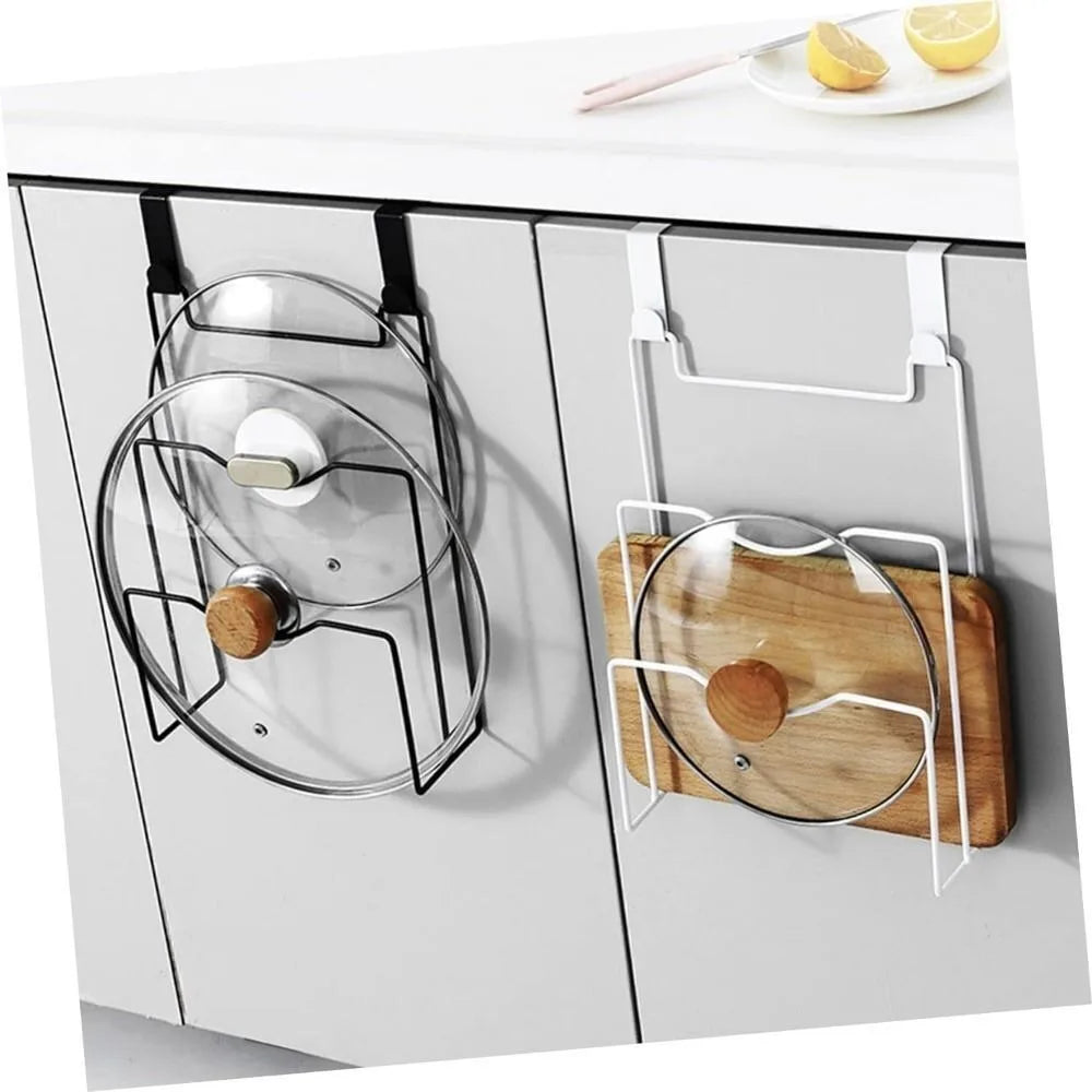 Wall Mounted Pot Cover Rack Suspension Space-saving Cutting Board Drainage Rack Kitchen