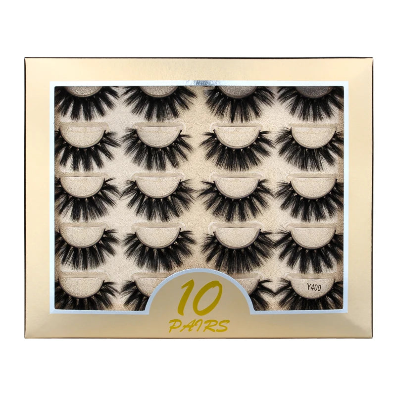 Faux Cils 10 Pairs 3D Mink False Eyelashes Dramatic Fluffy Handmade