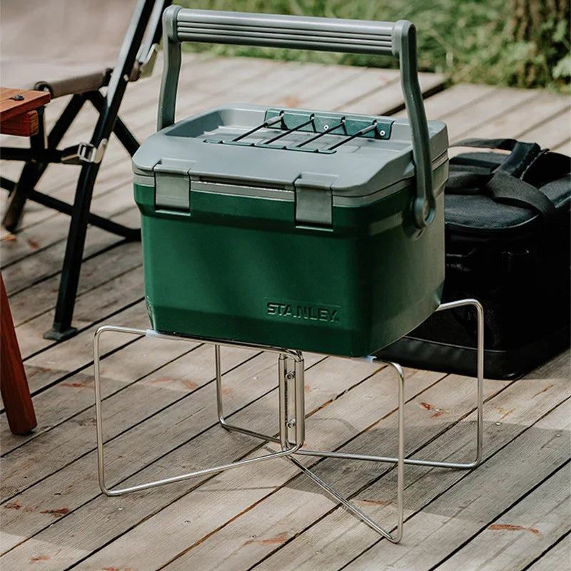 Cooler Box Stand Ice Box Holder Outdoor Camping Box Storage Stand Plastic Folding Box