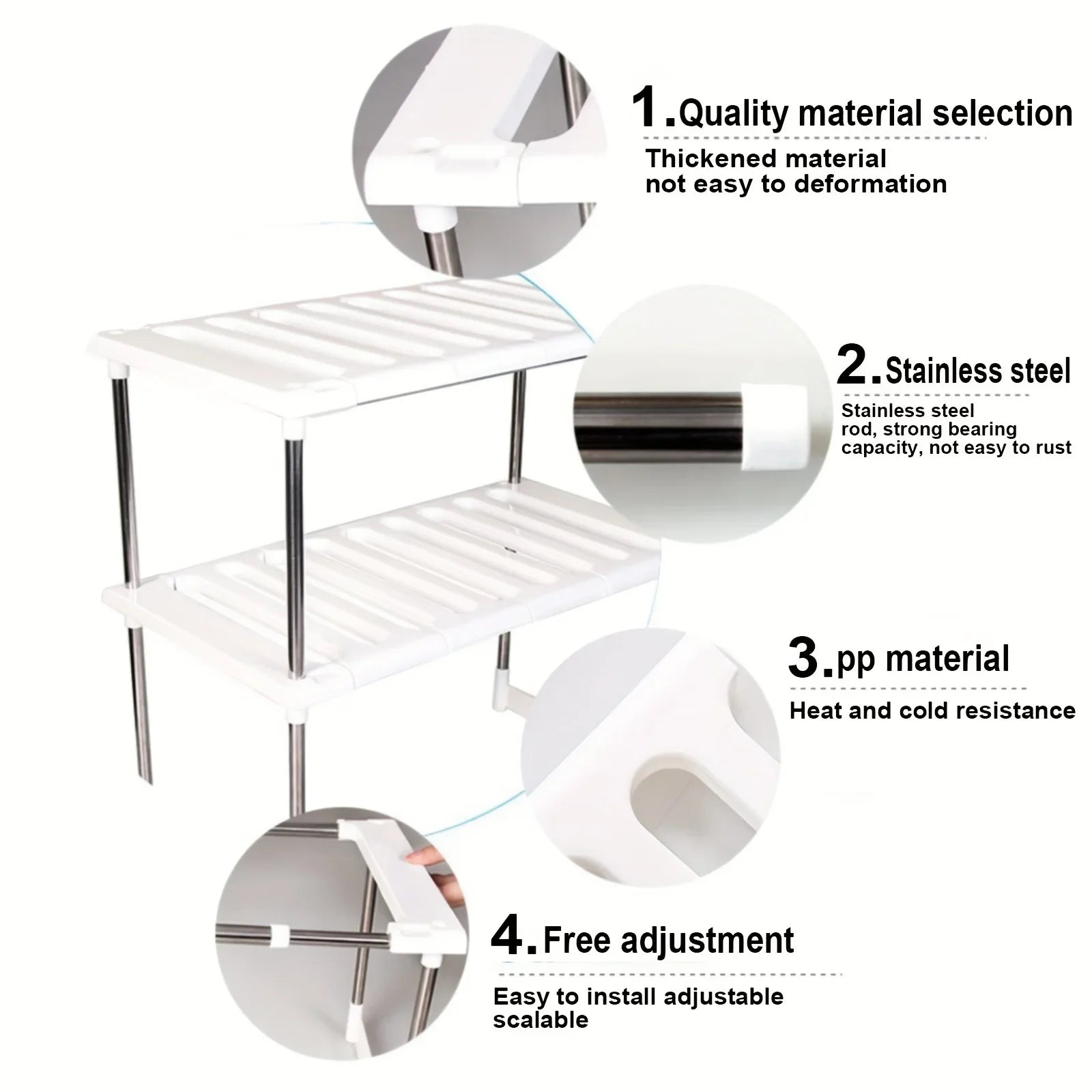 1 Kitchen Mobile Storage Rack: 2-Layer Movable-Panel, Expandable Cabinet Rack