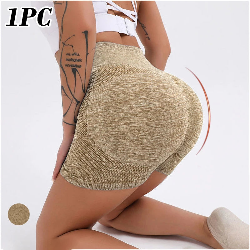 Women Yoga Shorts High Waist Workout Shorts Fitness Yoga Lift Butt Fitness Ladies Yoga Gym