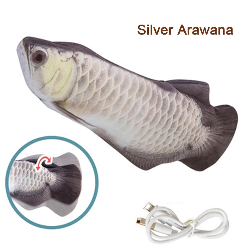 Pet Cat Pet Dog Soft Plush Toy USB Charging Simulation Fish Interactive Training Grinding