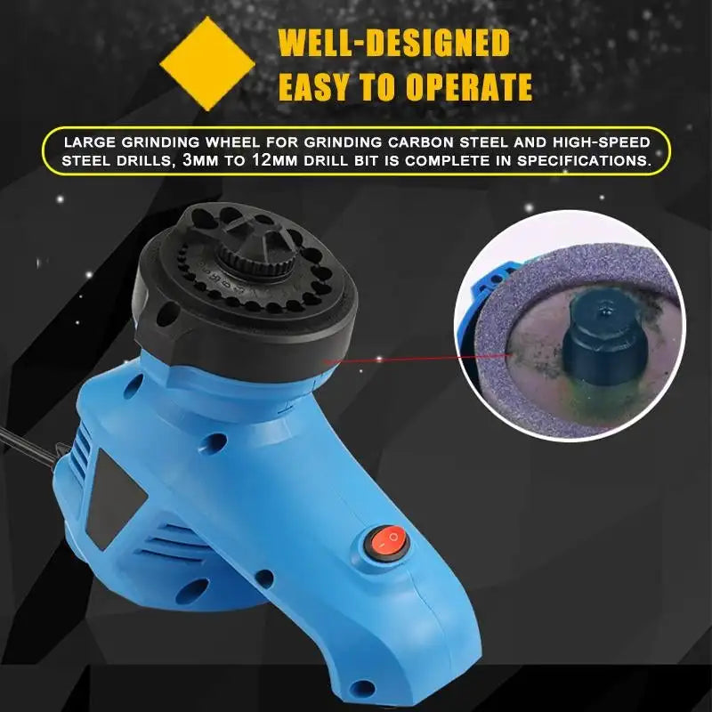 Power Drill Bit Sharpener for Twist Bits 3 to12 mm 19 Drinding Holes Drill Bit Sharpener EU Plug